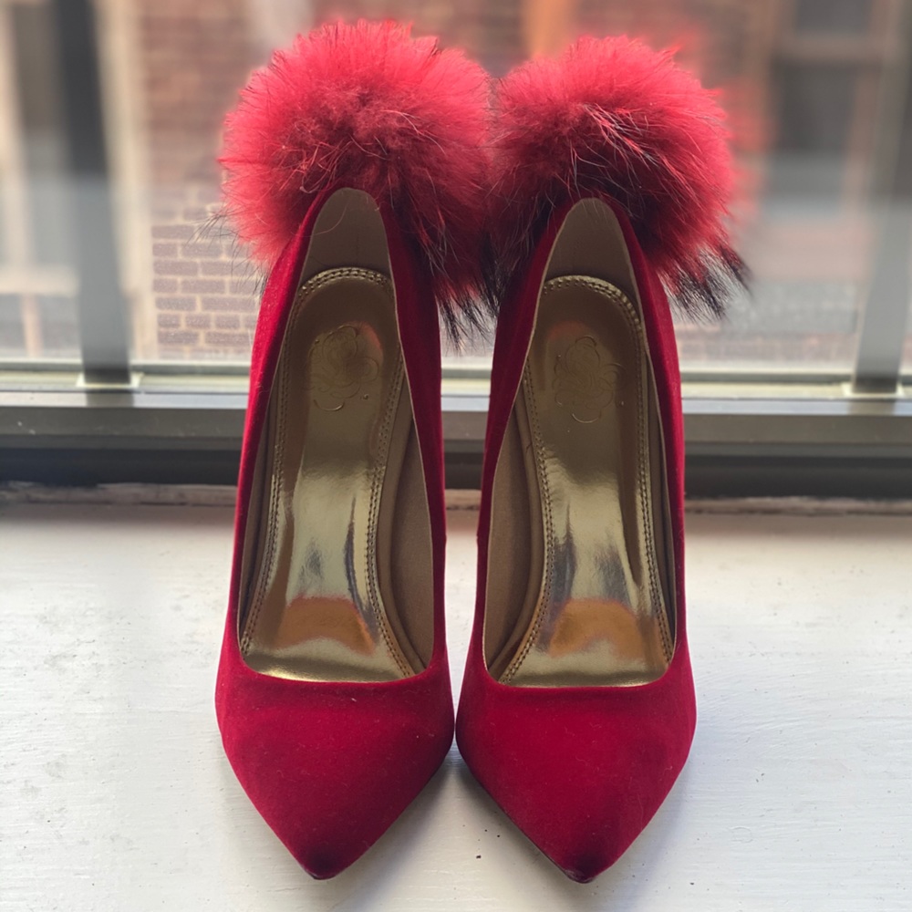 Red Wine Velvet Pumps